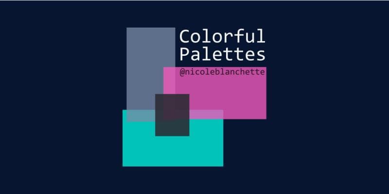 Some colorful rectangles beneath the text 'Colorful Palettes'